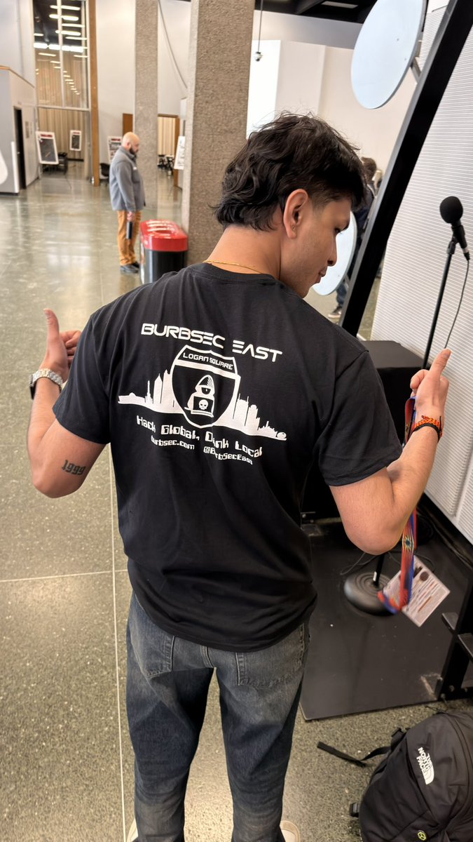 BurbsecEast's tweet photo. At ChiBrrCon? Come see at the Tin Foil Hat Village for aggressively friendly competition, limited edition BurbSec East shirts, stickers, and Security @bsides312 discount codes!! https://t.co/JceHfcpv16