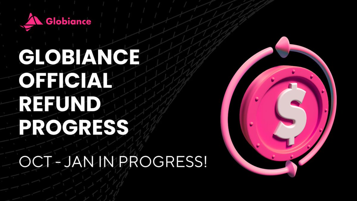 globiance's tweet image. GLOBIANCE OFFICIAL REFUND PROGRESS

The current refund batch is on the way...

All scheduled refunds of October - January are being prepared right now.
