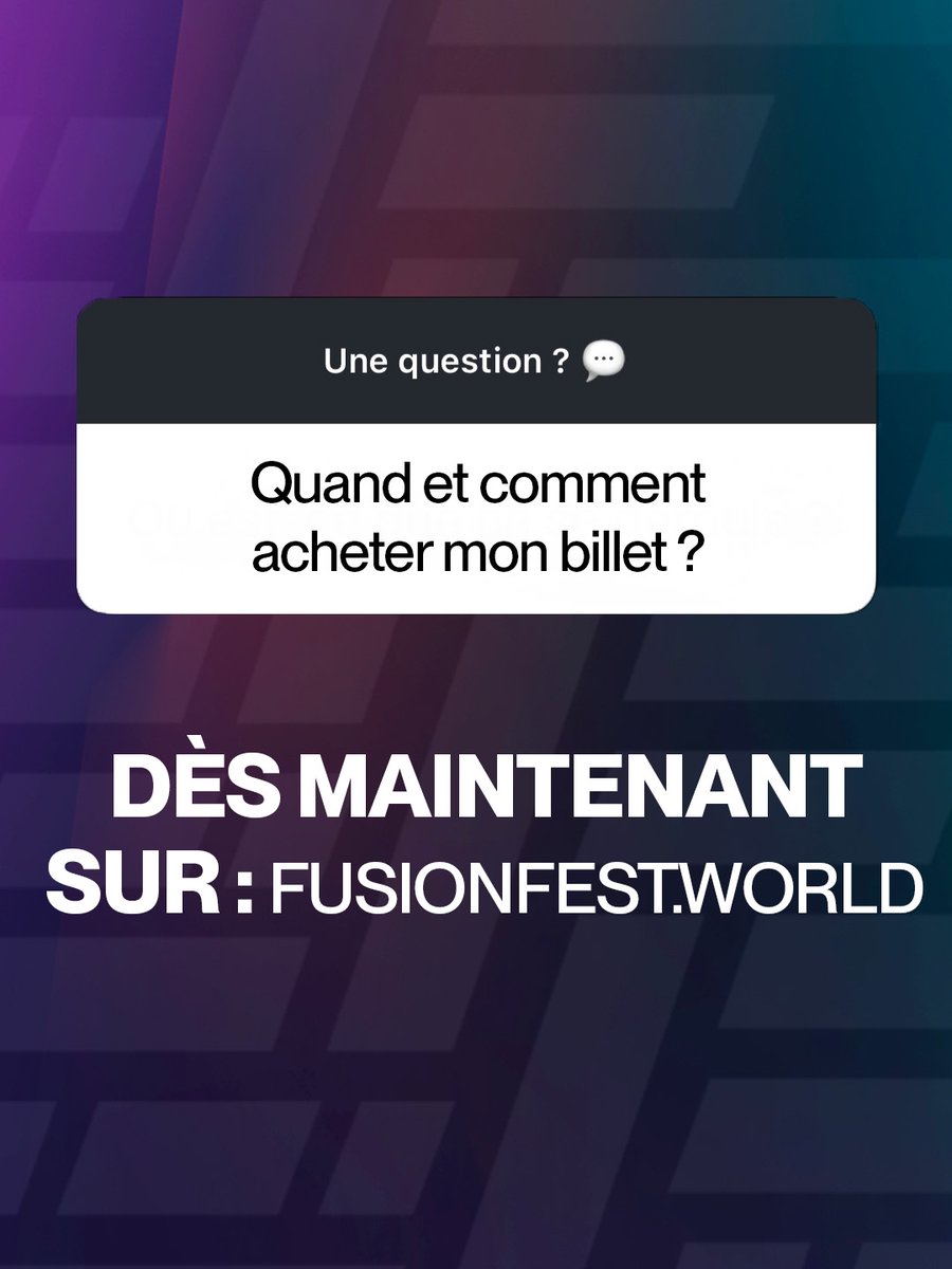 FusionFestWorld's tweet photo. ✅ Prêt pour le #FusionFest ?
On a votre guide ultime : FAQ dispo 🎉

🎟️ Billets &amp; Pass Culture
📍 Accès &amp; Transports
🎮 Gaming &amp; Challenges
🍔 Food &amp; Drinks

🎫 Prends ton pass : lien en bio https://t.co/ipYQlZLX63