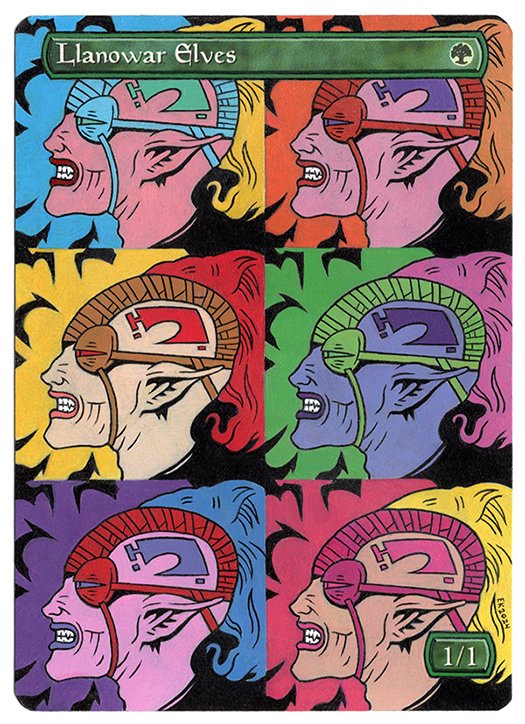 klug_alters's tweet photo. Llanowarhol Elves. Hand painted after Anson Maddocks' original art. https://t.co/n25WurQCEC