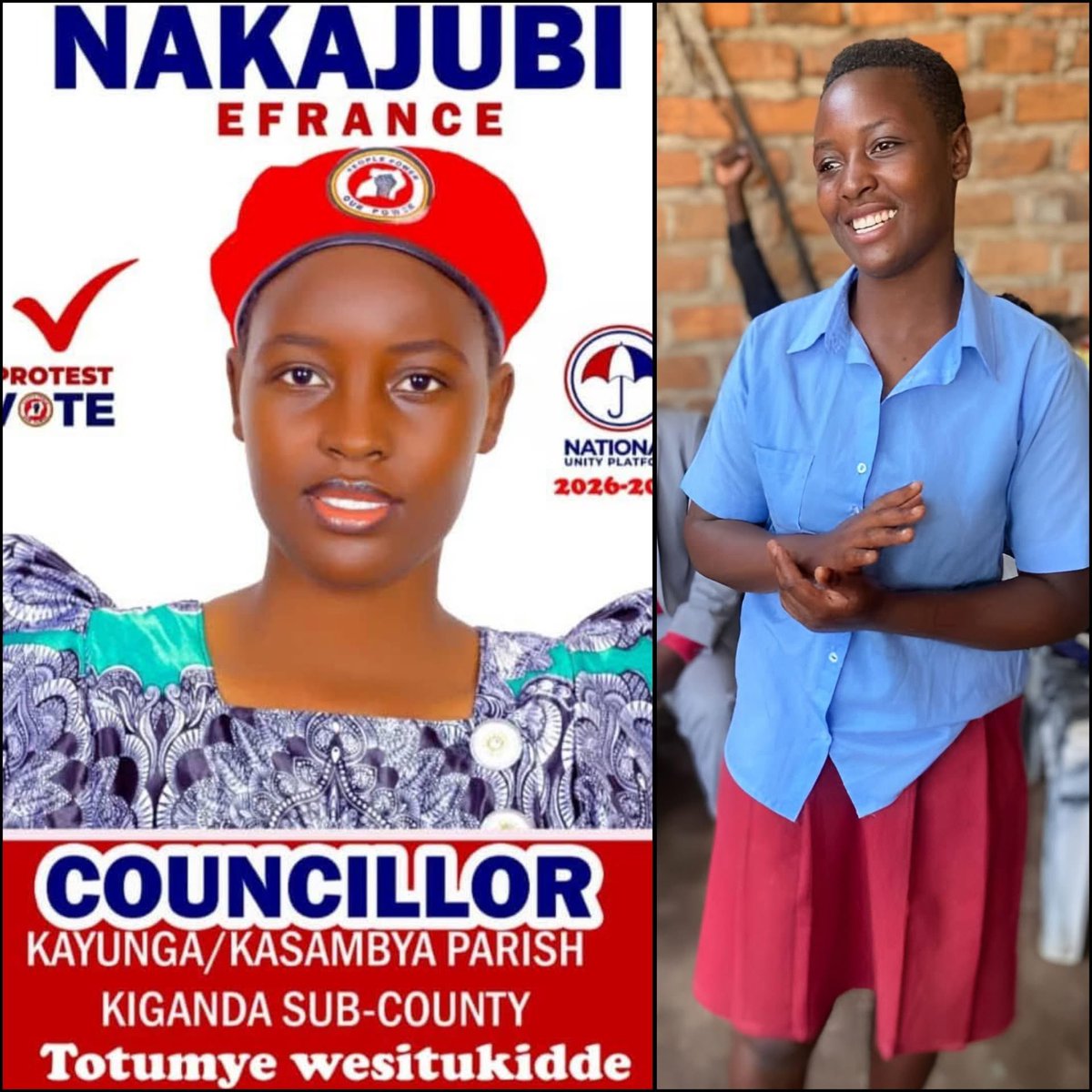 minz_riddle's tweet photo. Nakajubi Efrance, is now the youngest female councillor in Uganda &amp; East Africa.
She was elected as the Woman Cllr representing Kasambya and Kayunga in Kiganda Sub-county,Kassanda, Ssingo.She's a member of Nakajubi Efrance is 18yrs old &amp; studies S.6 at Blessed High Sch,Kiganda. https://t.co/Iz0ovh81YQ