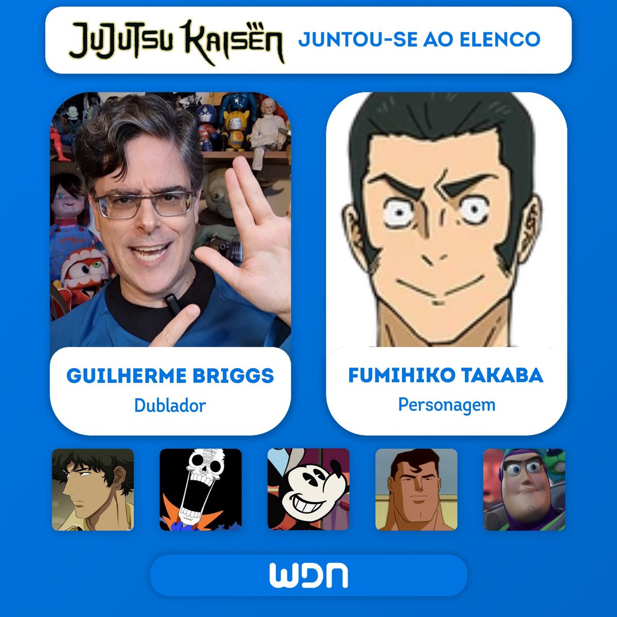wdn_br's tweet photo. ⛩️ Novo dublador junta-se ao elenco de 'Jujutsu Kaisen'

• Guilherme Briggs como Fumihiko Takaba https://t.co/sJ35zMYHbD