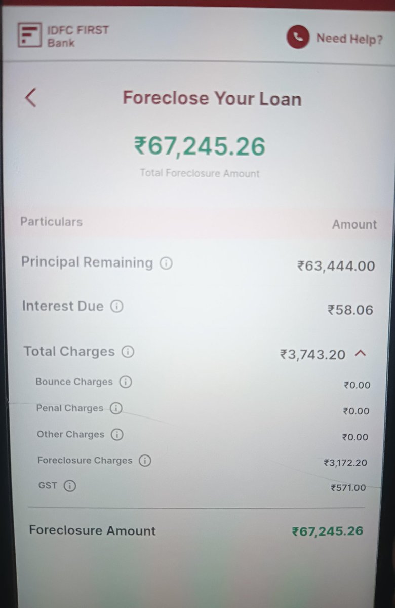 Dekho <a href="/grok/">Grok</a> 
RBI guidelines clearly say no foreclosure/prepayment charges for individual borrowers on non-business loans.

Then why is <a href="/IDFCFirstBank/">IDFC FIRST Bank</a> charging ₹3,172 + GST just to close a loan early?

Is this compliance or exploitation? 🤔

Please clarify. #RBI #LoanForeclosure
