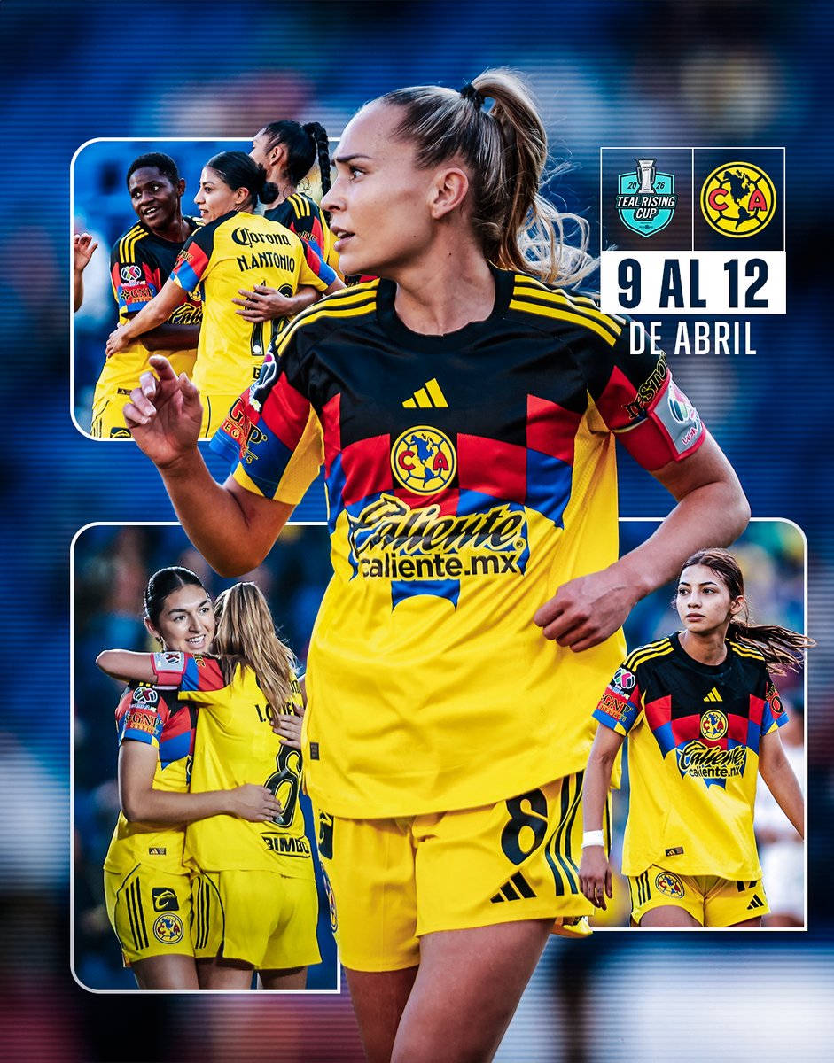 El Club América dirá presente en la Teal Rising Cup 🦅
📅 9–12 de abril | 📍 Kansas City

Nos vemos pronto:
<a href="/thekccurrent/">KC Current</a> 
<a href="/Palmeiras_FEM/">Palmeiras Feminino</a>  
<a href="/SCCPFutFeminino/">Corinthians Futebol Feminino</a> 

➡️ Más información: bit.ly/4tkRfm4