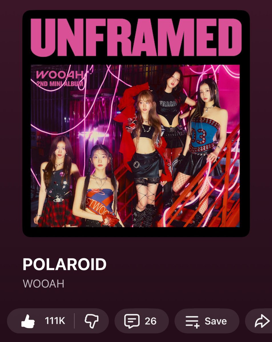 bit24H's tweet photo. “POLAROID” audio by @WOOAH_HM has now surpassing 111K likes Youtube Music, becomes their most liked song on the platform🥳

#WOOAH #우아 https://t.co/CI0G0133Su