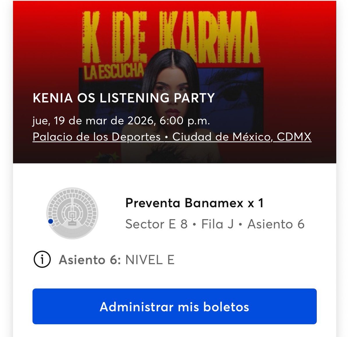 No sé que hice 😭😭, nunca he ido a la cdmx no la conozco y voy a ir solo desde Veracruz, pero yo decidí vivir la vida e ir a escuchar el álbum en marzo 😭😭🙏 te amo Kenia