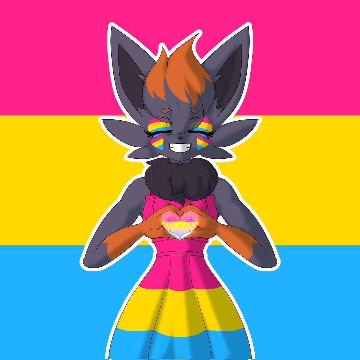 FaeTrxcks's tweet photo. A recent comm I got from @DerTheVaporeon 

Thank you so much!

#PanPride https://t.co/PQGWjf5wpH