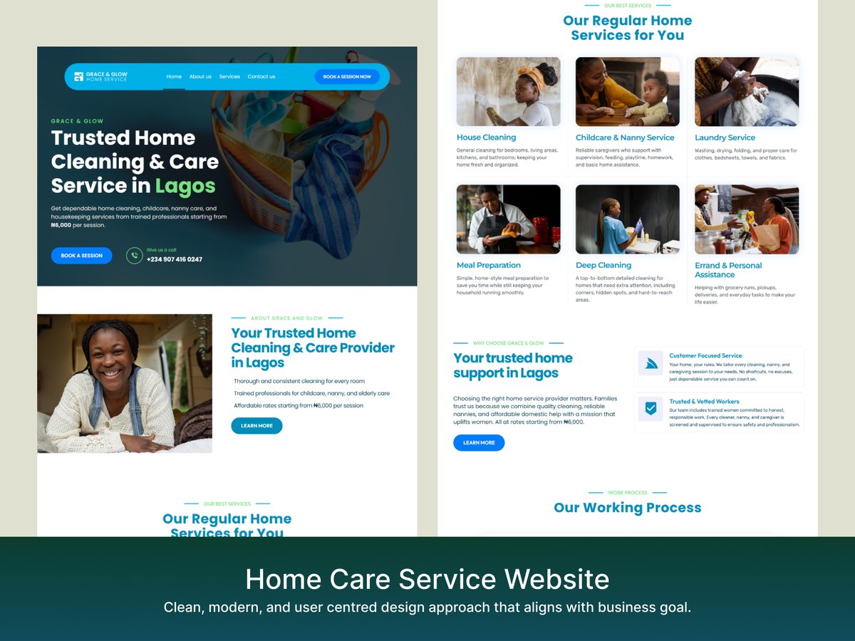 Rodagutsy's tweet photo. WordPress website design for a Home Care Service Business

Pages built involved Home, Services, About, Contact.

Built with WordPress.

Available for new projects.

#smallbusiness #businessinlagos #cleaningbusiness #homecare #businesswebsitedesign #ineedawebsite https://t.co/3whfbNy341