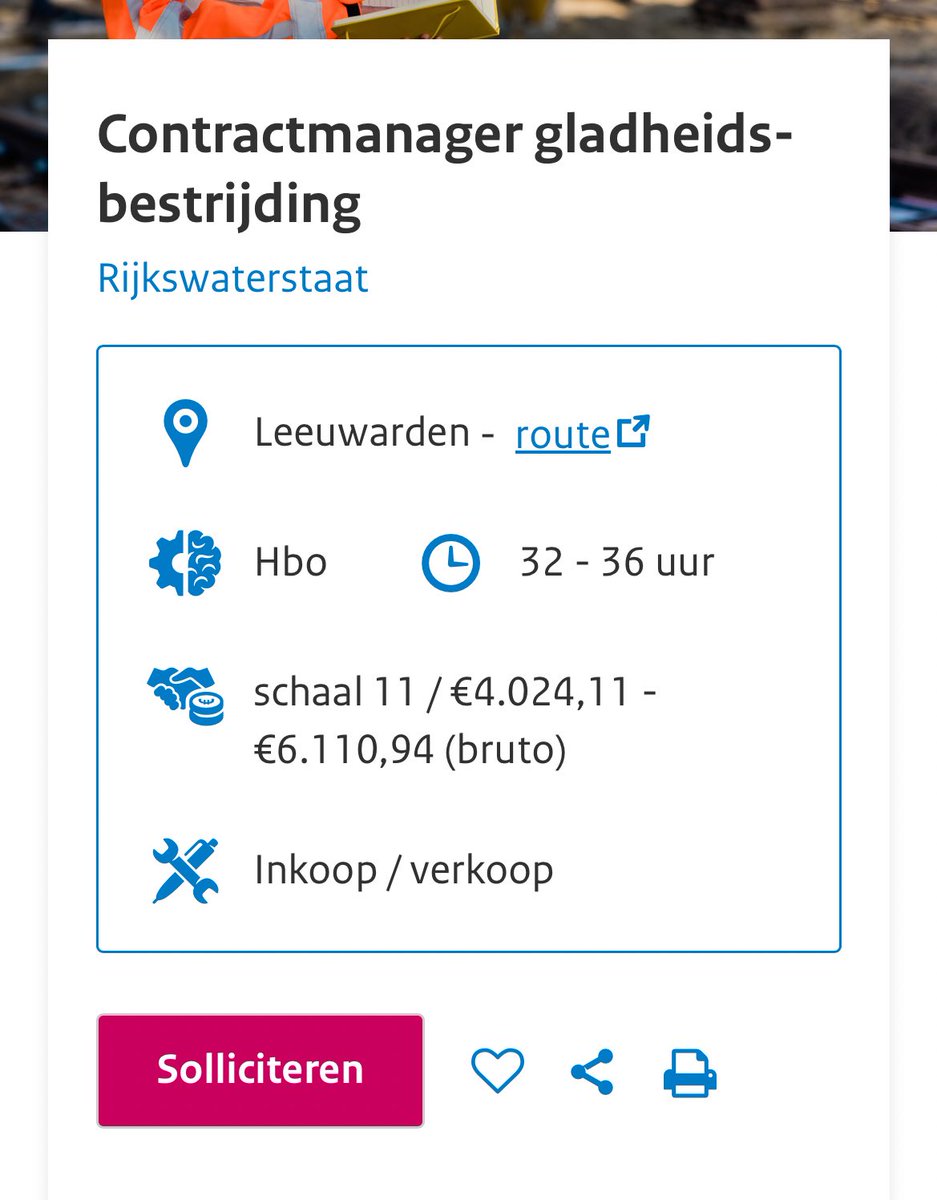 Ik denk dat de code rood van afgelopen week voor iemand bij <a href="/Rijkswaterstaat/">Rijkswaterstaat</a> de druppel was. 😅

Mocht je willen solliciteren:
werkenvoornederland.nl/vacatures/cont…