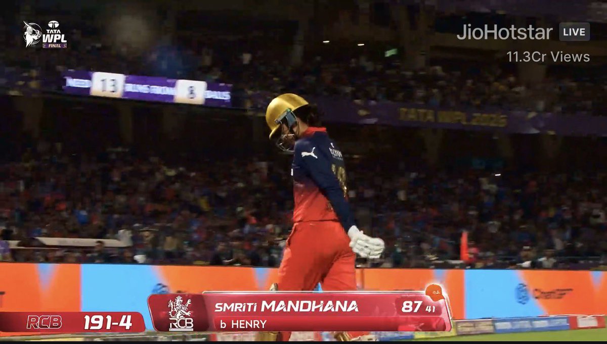 mufaddal_vohra's tweet image. TAKE A BOW, SMRITI MANDHANA…!!! 

- 87 (41) in the WPL final while chasing 204, one of the best knocks in WPL history from Mandhana. She absolutely bossed the Final.