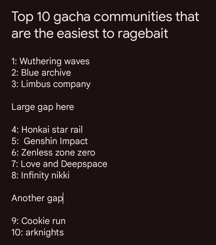 Ayavanni's tweet image. Do yall fw this list