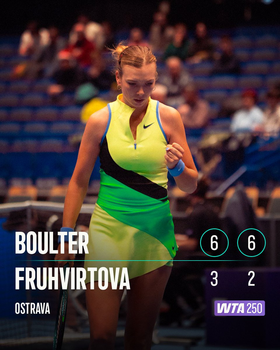 ⚡️⚡️⚡️

<a href="/katiecboulter/">Katie Boulter</a> moves at lightning speed past Fruhvirtova and books herself a spot in the semifinals!

#OstravaOpen