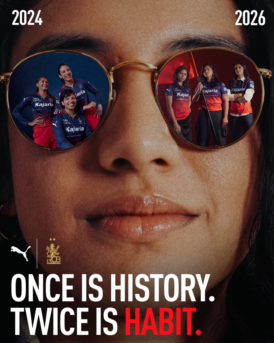Champions again? It’s becoming a habit now. ⭐⭐ <a href="/RCBTweets/">Royal Challengers Bengaluru</a> 

#PUMAxRCB
