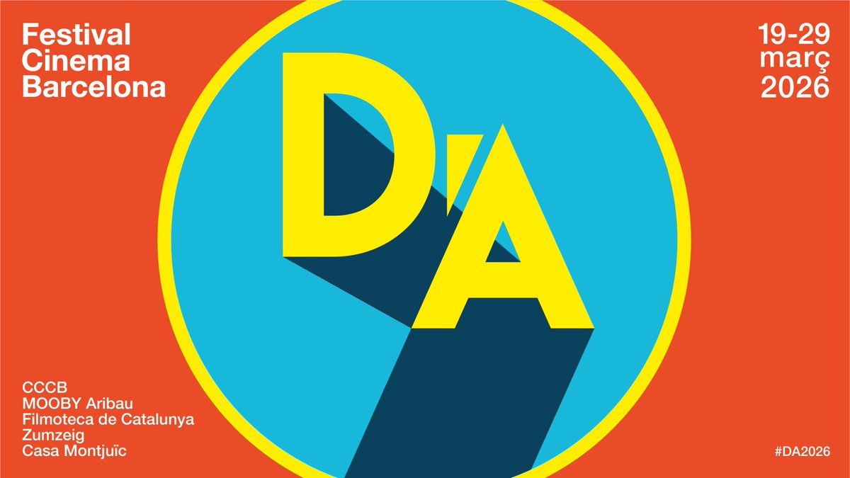 El D'A - #Festival de #Cinema de #Barcelona presenta su nueva imagen para su 16 edición, que tendrá lugar entre el 19 y 29 de marzo de 2026. ¡Colaboramos y estaremos con nuestra #musica en otra parte! dafilmfestival.com/es/