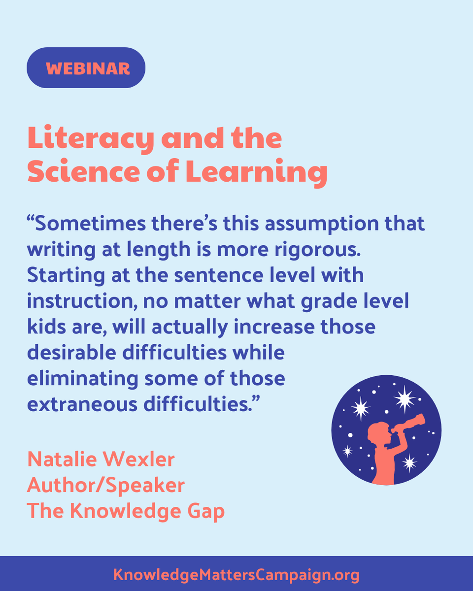 If students struggle with writing, the fix isn’t “longer essays.” It’s explicit sentence-level practice that builds clarity and knowledge. Powerful from <a href="/natwexler/">Natalie Wexler</a>  today.

#ScienceOfLearning #KnowledgeMatters