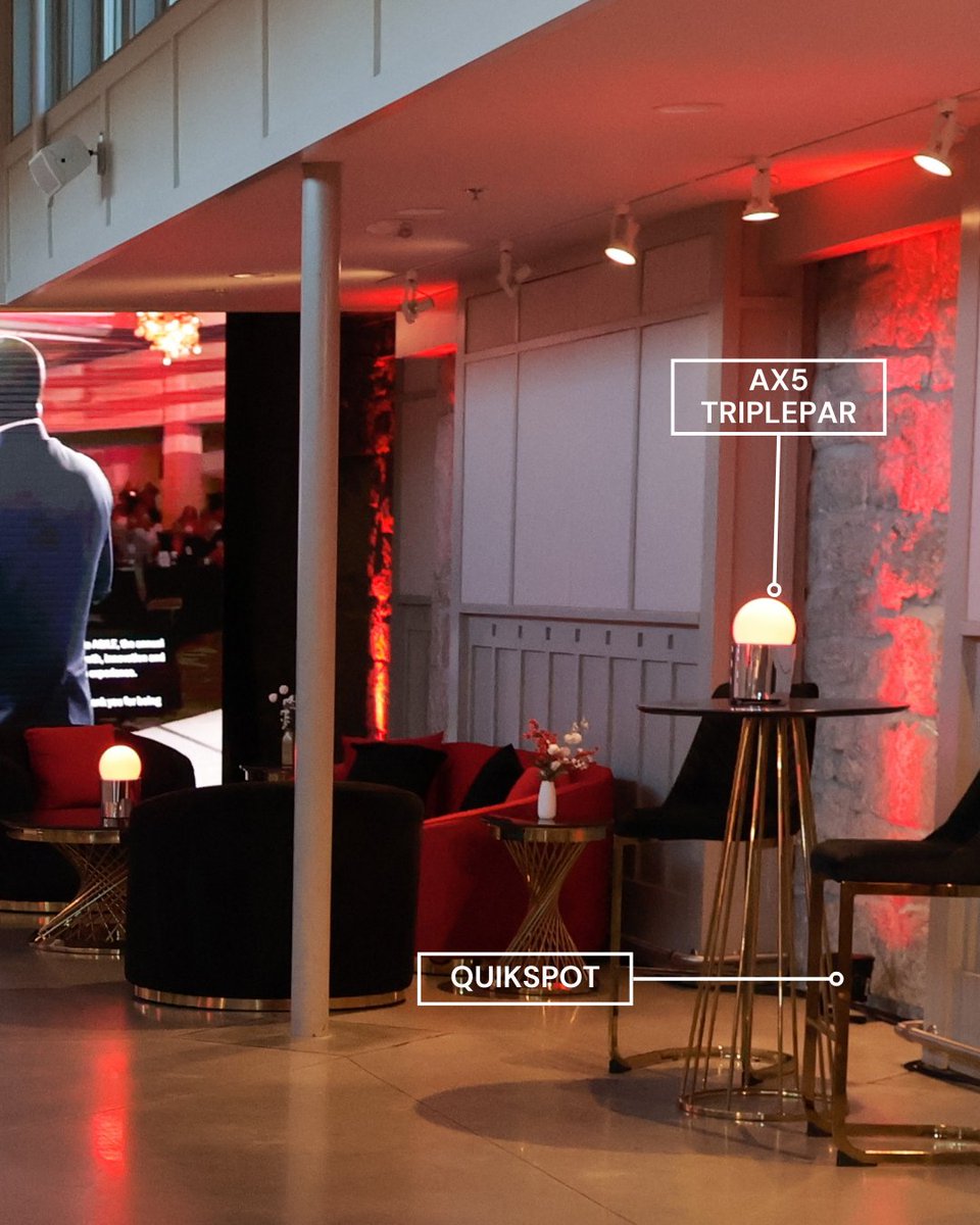 Go_LIVEEVENTS's tweet photo. Live Events Production Showcase Gear Highlight: Astera AX5s and Quickspots

AX5s and Quikspots delivered fully wireless architectural uplighting, dynamic mirrored centerpieces, and precise bar illumination—adding depth, flexibility, and warmth throughout the space. https://t.co/UbWRLUuVDV