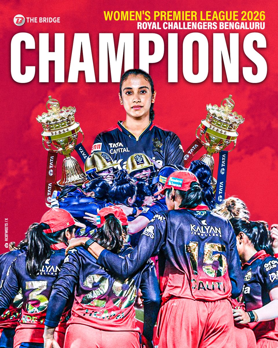 #News | Royal Challengers Bengaluru crowned 2026 Women's Premier League champions👑

Smriti Mandhana and co lift their second title, beating Delhi Capitals by six wickets🔥

A fourth successive runner-up finish for the Capitals💔

#WPL2026 #RCBvDC