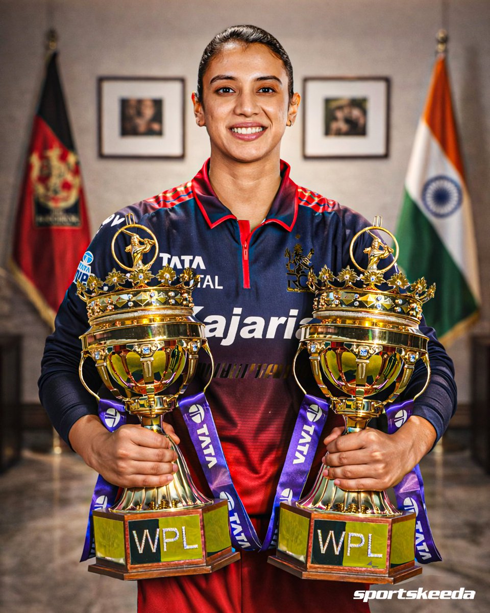 WPL 2024 🏆✅
WPL 2026 🏆✅

Captain Smriti Mandhana wins her second WPL title with RCB, equalling Harmanpreet Kaur in the trophy cabinet! ❤️🏆

#SmritiMandhana #RCB #WPL2026 #SKC #Sportskeeda