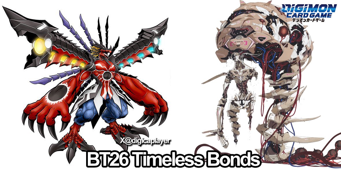 digicaplayer's tweet photo. BT26 Timeless Bonds
Giant Slayer and Chronomon Destroy Mode make their debut in the #DigimonCardGame
巨神兵器とクロノモンデストロイモードが #デジカ に初登場
#DigimonStory #TimeStranger #デジモンストーリー #タイムストレンジャー #デジモン #デジモンカード #Digimon https://t.co/qBr5YF3TQU
