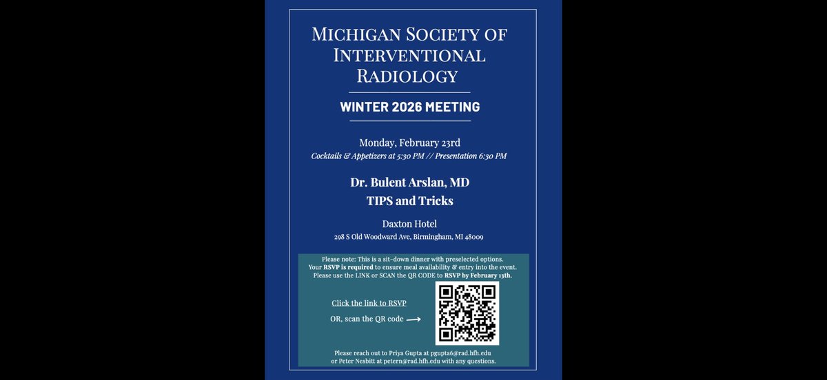 IRMEDSeries's tweet photo. Join us this February 23rd for the Michigan Society of Interventional Radiology Winter Meeting at the Daxton Hotel. 

#IR #IRMEDS #MSIR #SIR https://t.co/tOEG8blg9J