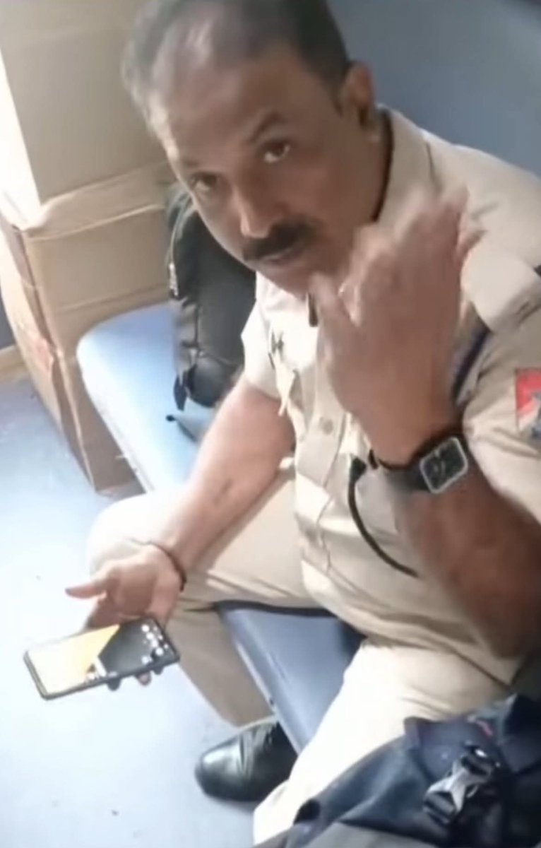 FactN4178's tweet photo. A police officer boards an AC coach without a ticket and occupies a seat meant for a paying passenger.

When asked to vacate, he snaps: “Go sit somewhere else.”

The passenger calls the TTE.
TTE asks him to either move or show a ticket.

The reply? Pure entitlement.

👉 “We don’t take tickets. We’re in government service. We travel for free.”

Even after a warning that RPF will be called, he refuses again:
👉 “I have a government job.”

This is not authority.
This is abuse of power.

When law enforcers openly break the law, law and order become a joke.

Uniforms are meant for responsibility, not intimidation.

Ignore this today, and tomorrow no honest passenger will feel safe or respected.
@IndianRailMedia