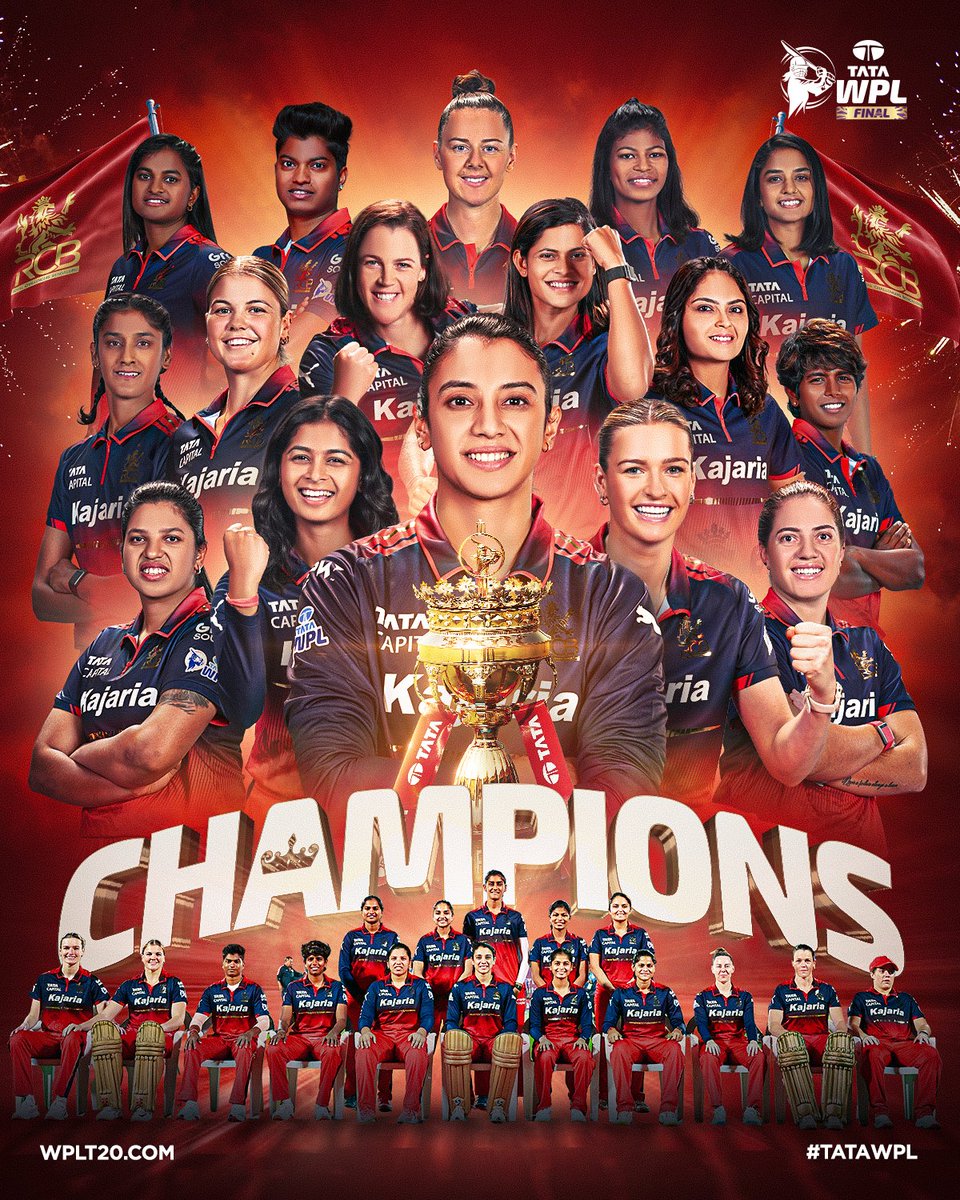 JaiswarSahil1's tweet photo. #WPLFinal
Yes We are Champions Again @RCBTweets #RCB https://t.co/JrPFQt2juC