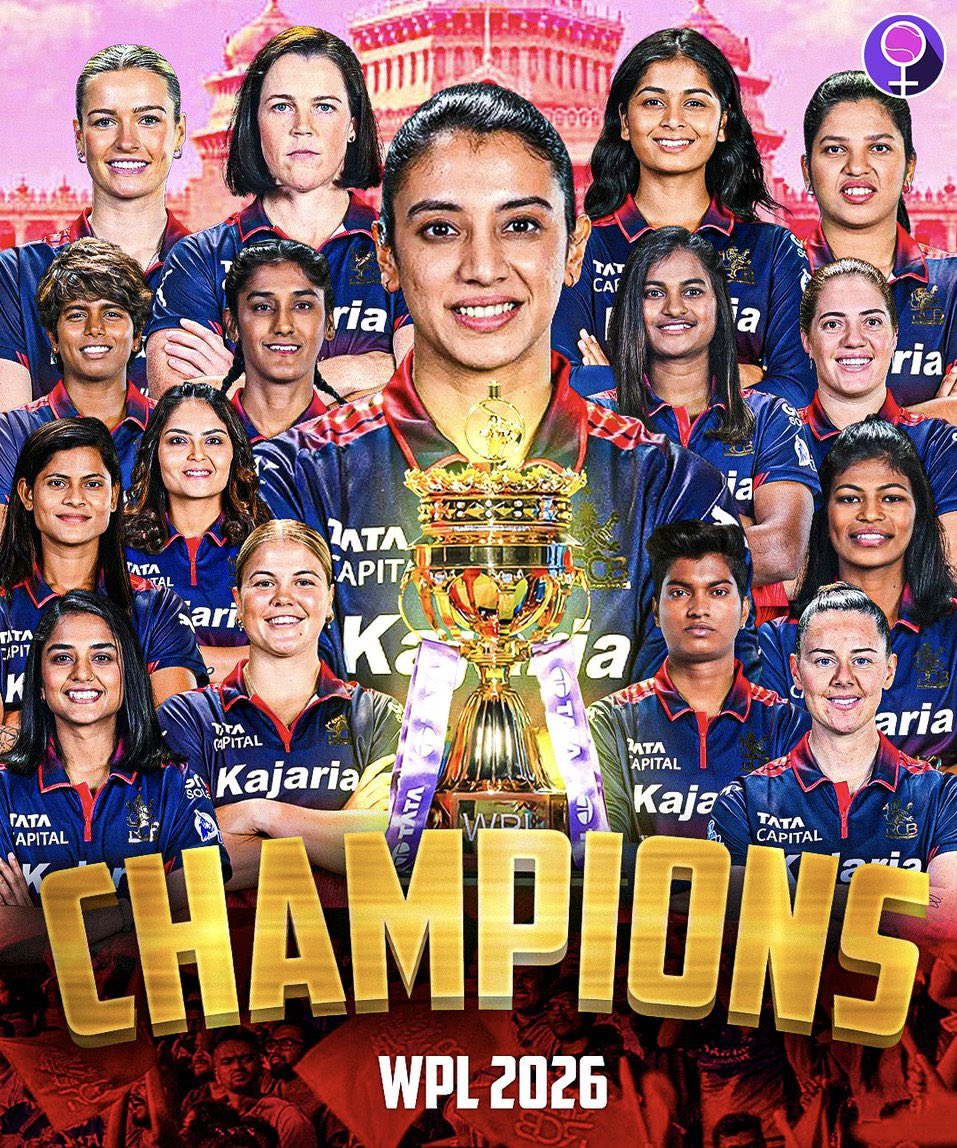 aroorsudhakar's tweet photo. RCB 2026 WPL Champions 
#WPL2026 #RCB https://t.co/omh4k5NIqw