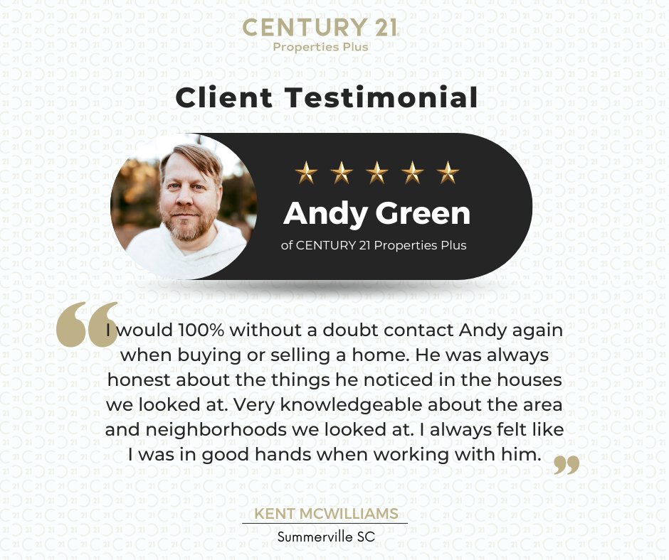C21CHS's tweet image. 🏡 In Good Hands from Start to Finish

When you want straightforward advice, local expertise, and an agent who truly has your best interests at heart, Andy is the one to call. 📲

#Century21PropertiesPlus #SummervilleSC #ClientTestimonial #LocalExpert #TrustedAgent #C21