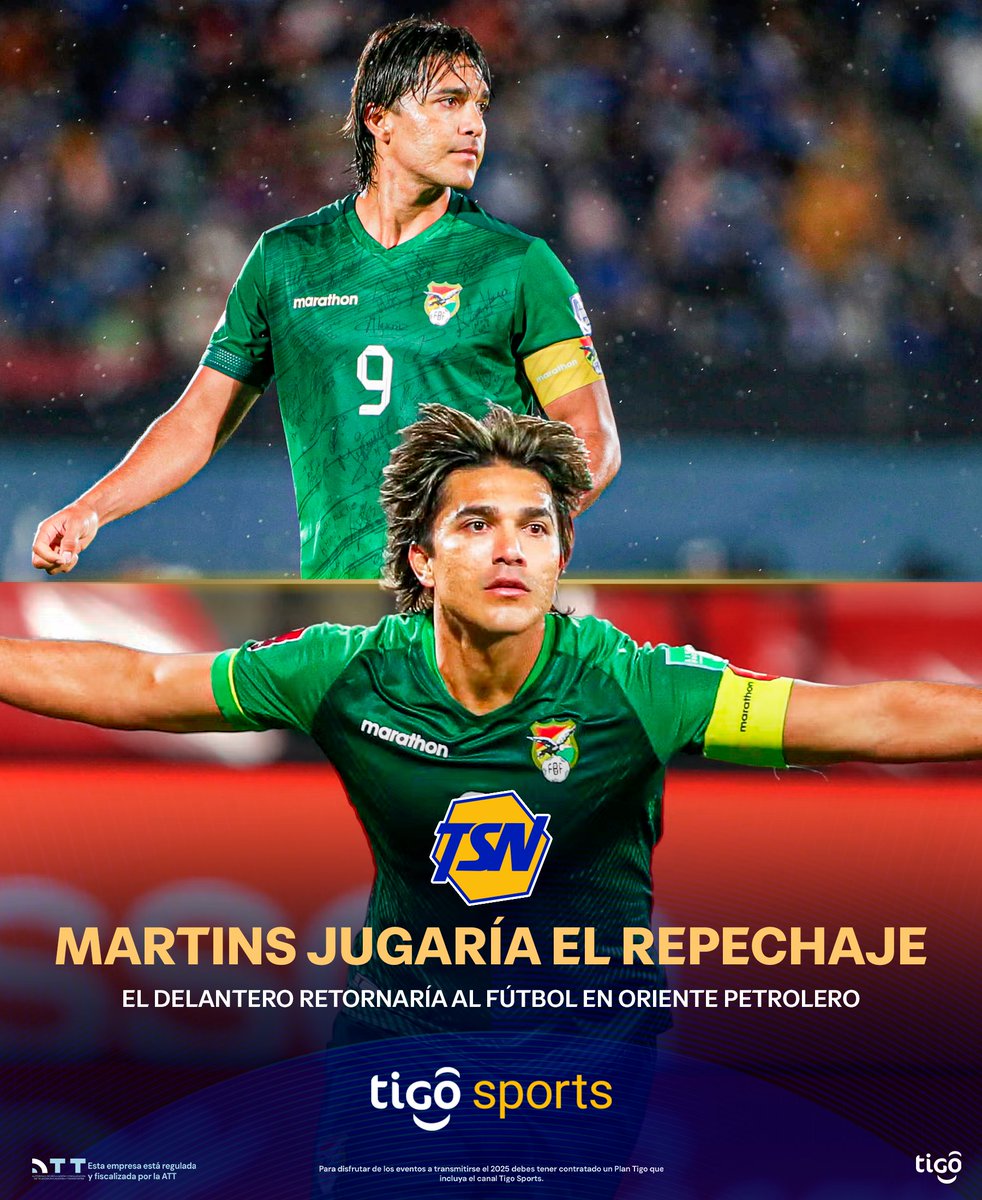 😱 MARTINS VOLVERÍA AL FÚTBOL Y A LA 'VERDE' 🧐
▶ El goleador de la Selección 🇧🇴 está cerca de volver a la 'Verde', según Beto Acosta 🎤 el delantero ya tuvo un encuentro con miembros del cuerpo técnico en Brasil y se abre la posibilidad dado que jugaría en Oriente este 2026.