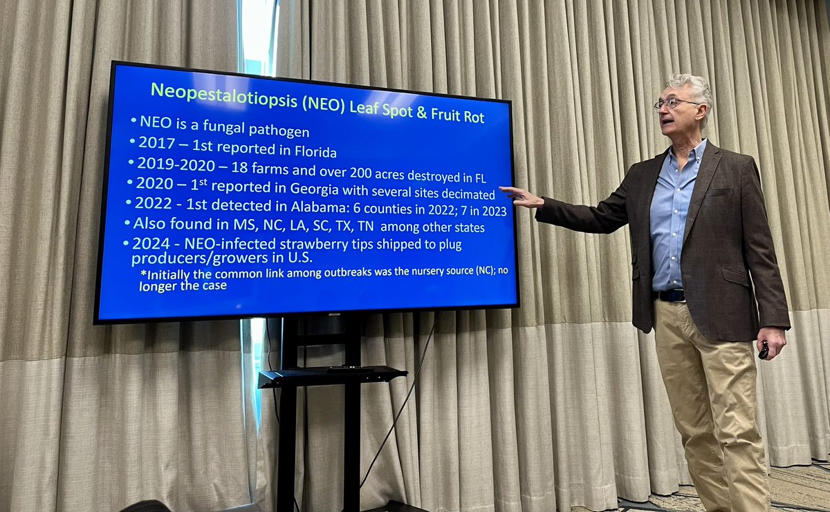 alabamaED's tweet image. Discussing Neopestalotiopsis leaf spot and fruit rot of strawberries at the Annual Alabama Fruit and Vegetable Conference in Gulf Shores, Alabama. Great meeting and trade show #Strawberry #ALFA #ACES #Auburn #APS #Extension