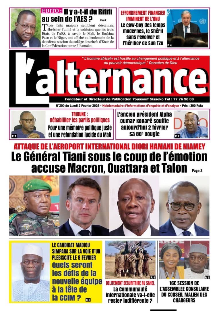 Le journaliste Youssouf Sissoko, directeur de publication du journal Alternance, a été placé sous mandat de dépôt pour  "Atteinte au crédit de l’Etat et offense à un chef d’Etat étranger" par le parquet Pôle national de lutte contre la cybercriminalité.

Procès prévu le 9 mars