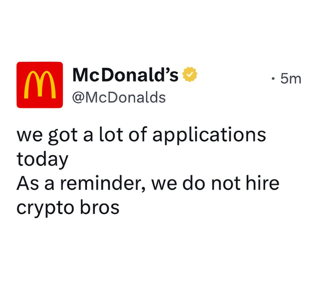 dseekerman's tweet image. Crypto bros is rejected everywhere :(
