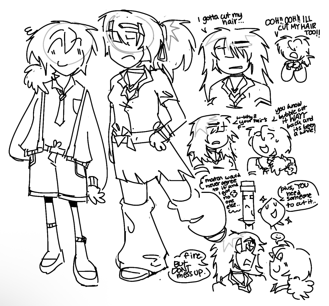 loxxipox's tweet image. exitors exiting as usual. this is just my workaround for having their hair be short present day and I have no shame