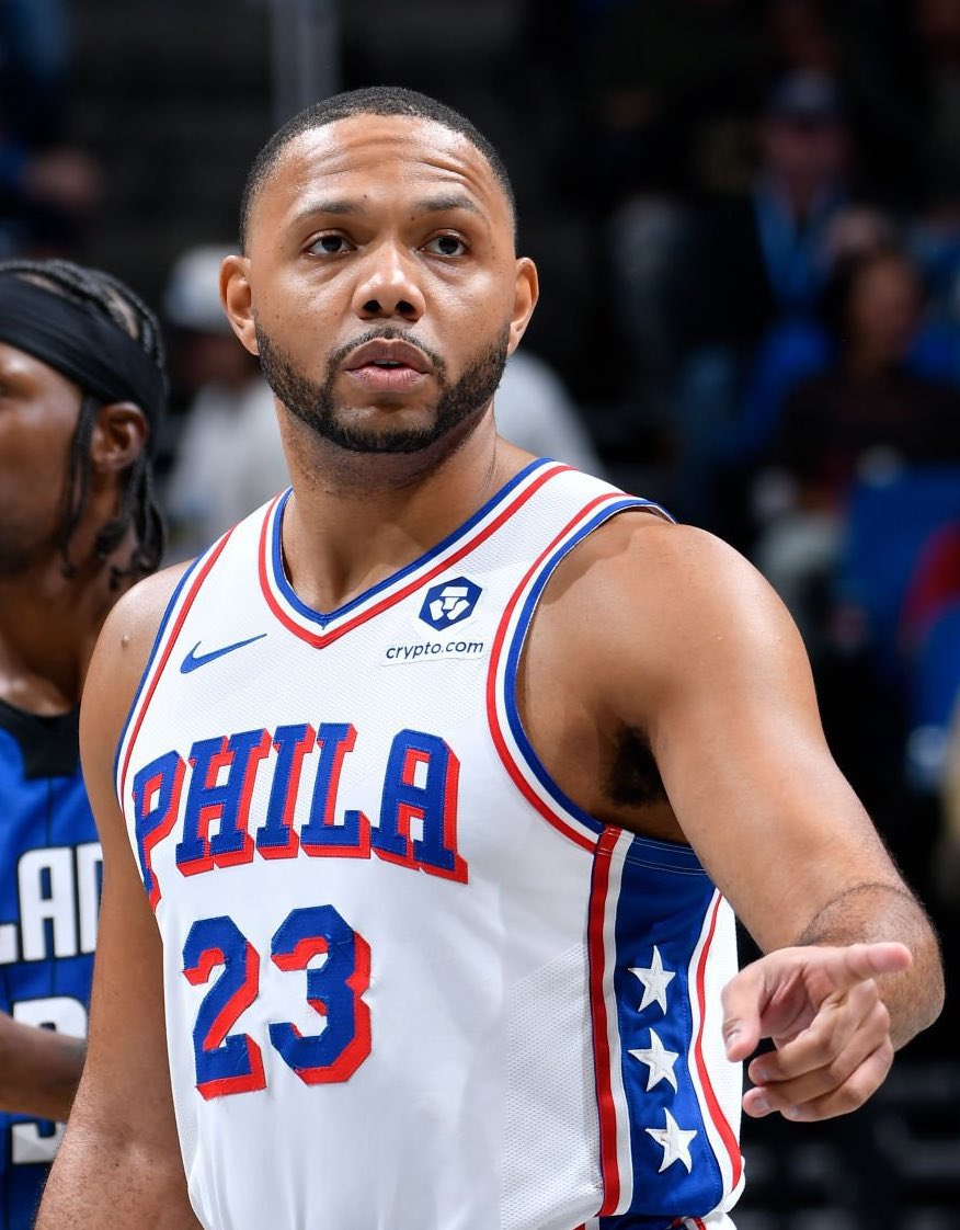 TheDunkCentral's tweet image. The 76ers are looking to trade Eric Gordon, per @Tjonesonthenba