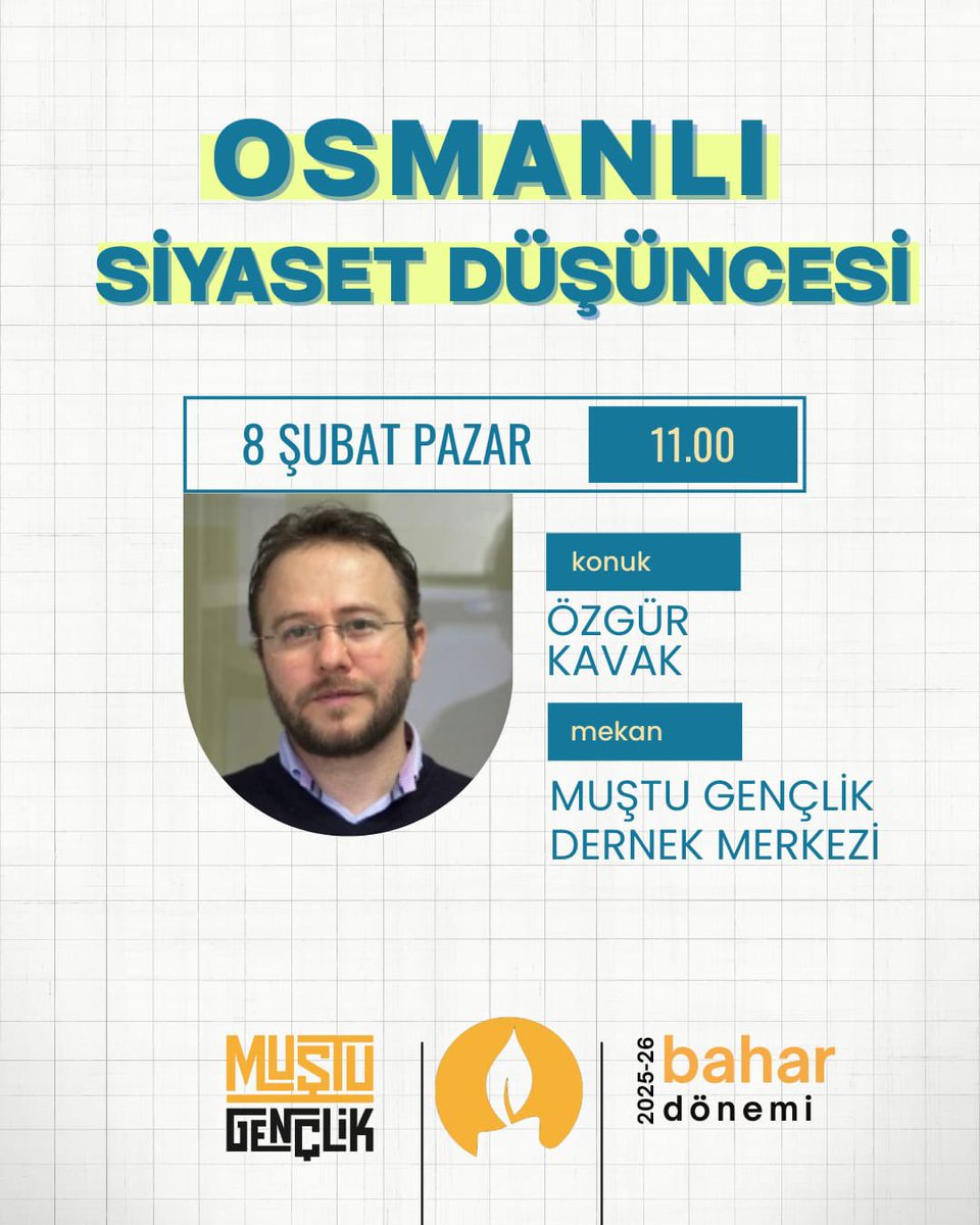 Bu pazar saat 11.00’de Üsküdar’daki dernek merkezimizde Özgür Kavak hocamızla “Osmanlı Siyaset Düşüncesi”ni konuşacağız. Davetlisiniz.

<a href="/ozgurkavak78/">Özgür Kavak</a>