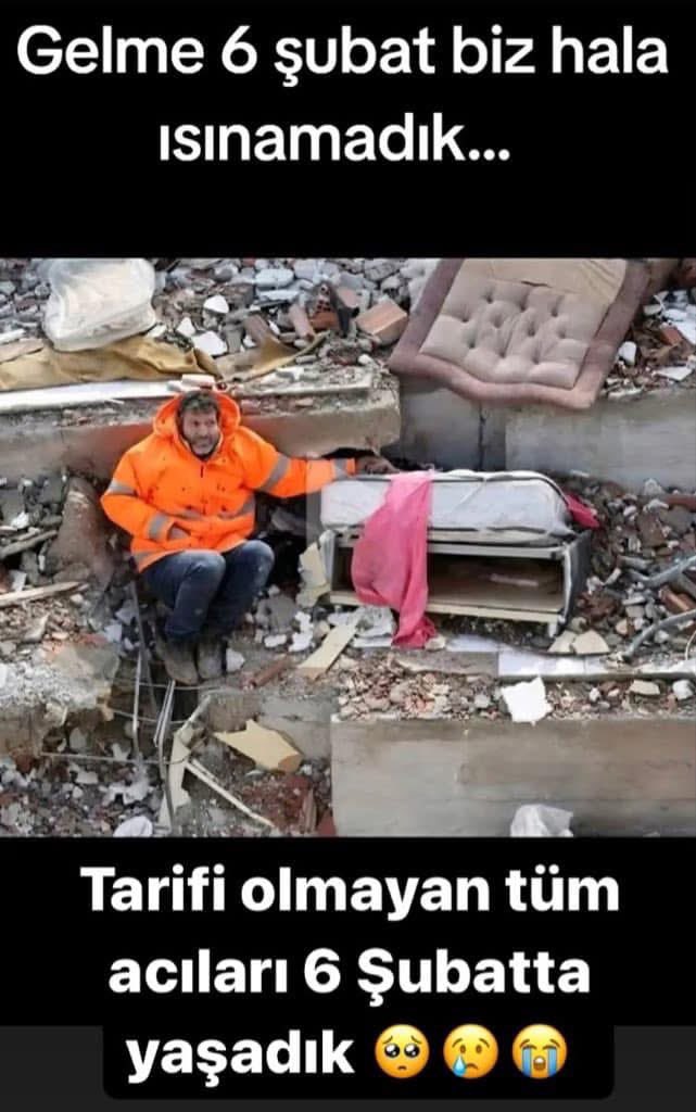 YakupCapan_'s tweet photo. #Rabbim bir daha yaşatmasın…
Tarifi olmayan bir acı.
Bizler hayatta kaldığımıza sevinemedik; etrafımızdaki acıları görünce , çaresizliğimizi görünce..
Ne kadar aciz kullar olduğumuzu gördük
depremzedelerimizin acılarını dindir ,işlerini rast getir.
Çokça Amin 🙏 
#6şubatdepremi https://t.co/yRMFPPj4Ns