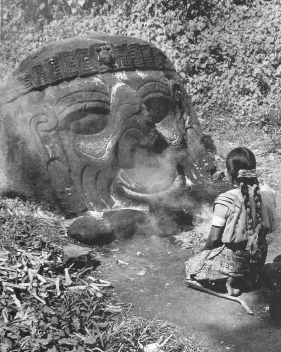 1958 photo of El Dios del Mundo, the “God of the Earth,” on the south coast of Guatemala