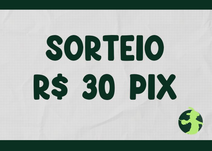 ✨ SORTEIO RELÂMPAGO ✨

🥇 Prêmio: R$ 30 no PIX

➡️ Siga <a href="/shrekbooksbr/">Shrek Ofertas & Promos 💚</a>
➡️ RT nesse Tweet
➡️ RT no Tweet abaixo
➡️ Comente "Participando"

🗓️ Resultado: 09/02