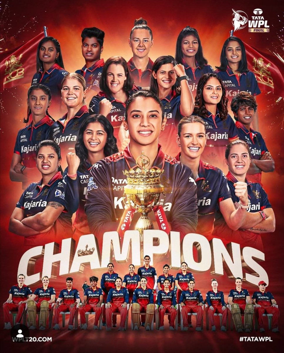 Nandanbm11's tweet photo. Royal Challengers Bengaluru 🏆👑✅
Royal Champion Bengaluru 🏆👑✅
Hatrick Trophies For RCB ♥️
2024 🏆
2025 🏆
2026 🏆
#RCB 
#WPL2026 @RCBTweets @Rcb_Xtra @rcbfansofficial @_RCBfan @RCBFanTeam @loyal_Rcbfan @RcbArmyKA #RCBWomen #IPL2026 #rcb♥️ #champions @WomenPostingLs https://t.co/hsEBfh5UJb