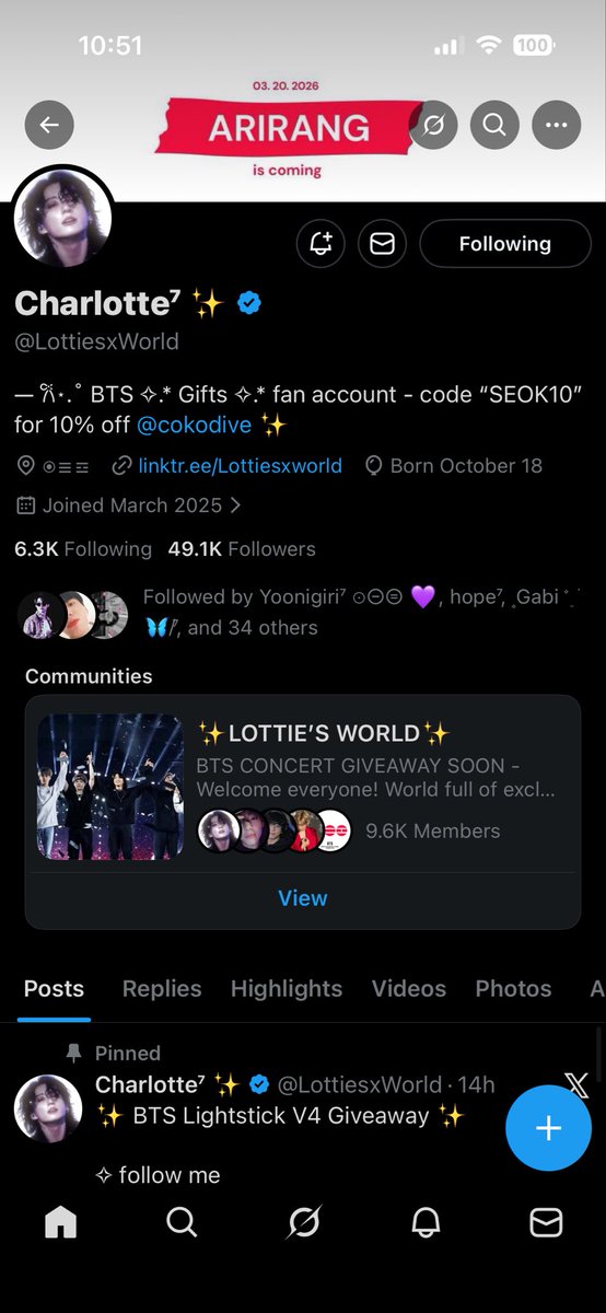 Nathy_hubba's tweet photo. @LottiesxWorld @cokodive Thank you very much Charlotte <3 wishing every ARMY luck! 🍀 
@Bull3tpr00f7 @BTSIsMyTaste @linzknj https://t.co/LuLPTy9Wt7