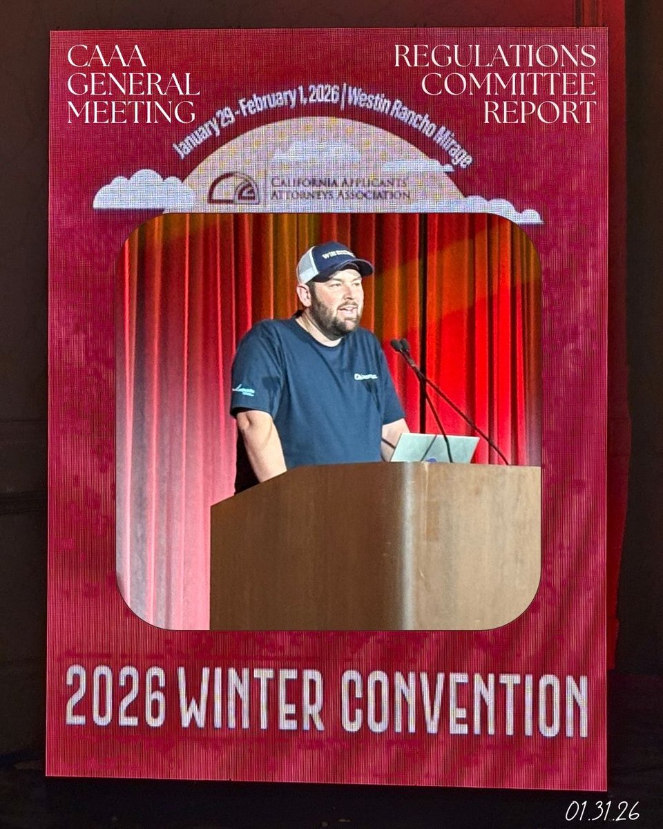 weworkinjury's tweet photo. Thank you @CAAA365  for hosting a wonderful and educational event. One of our attorneys, Tim English, participated as a panelist for the 2026 CAAA Winter Convention and speak on behalf of CAAA's Regulations Committee. WE are excited to participate in future CAAA conferences! https://t.co/FFptBClIGx
