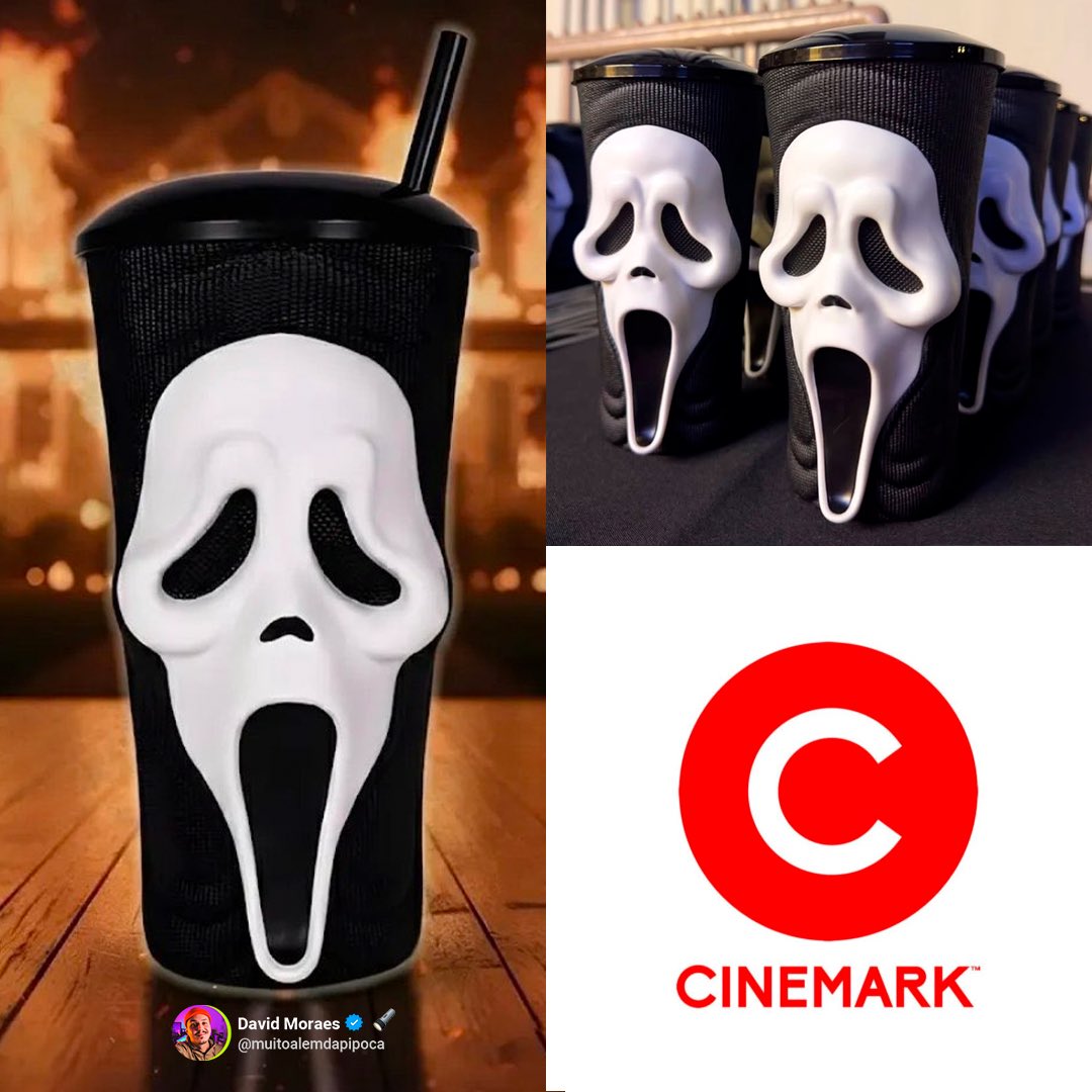 david__moraes's tweet photo. VEM AÍ 😱 Tá confirmado o copo exclusivo do CINEMARK de #Panico7 aqui no Brasil 😍😍😍 As vendas do copo começam no dia 9 de fevereiro junto com a pré-venda dos ingressos 🎟️ 🍿🔦 https://t.co/f7pcleFfy4