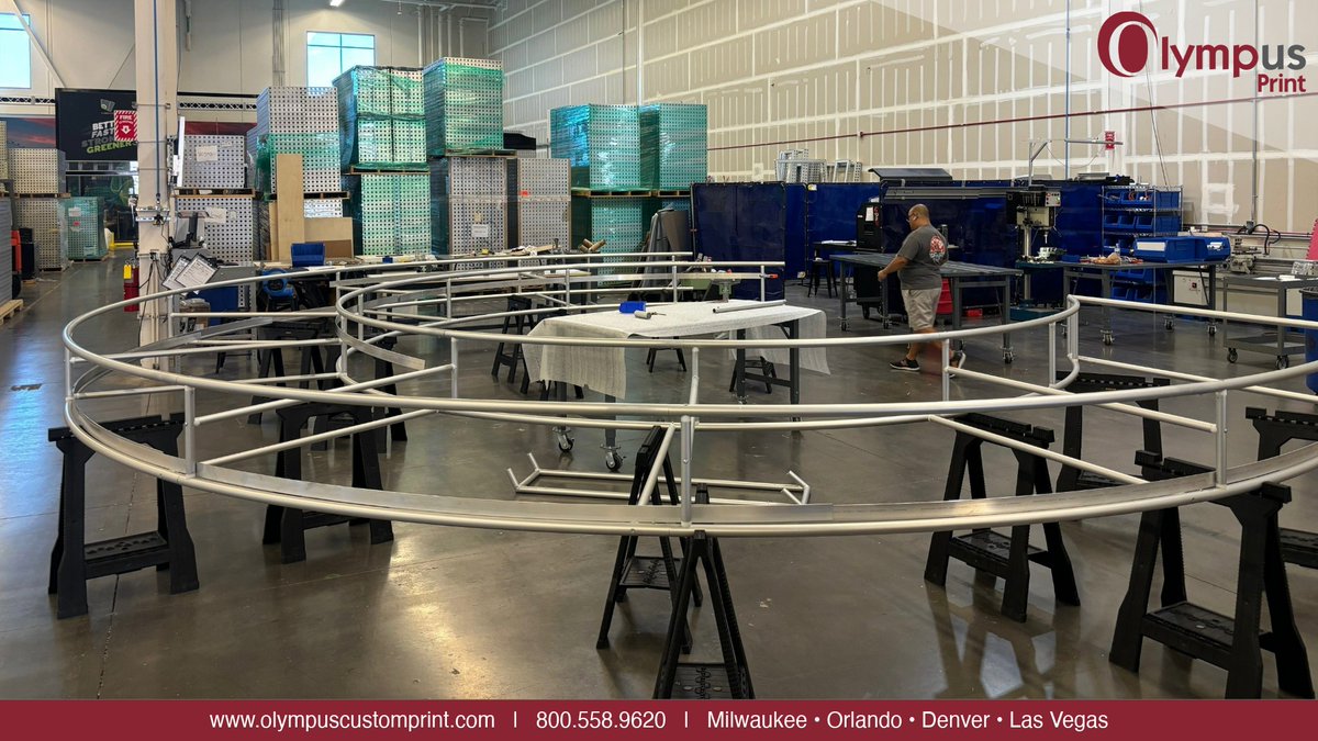 OlympusGroup's tweet photo. Behold.... The Donut!

Our Las Vegas team recently custom-fabricated this circular snap tube structure that we've affectionately nicknamed, “The Donut.” Designed as a dramatic on-stage “portal,” this piece frames the action while elevating the overall production design. https://t.co/QsTn5HcGpQ