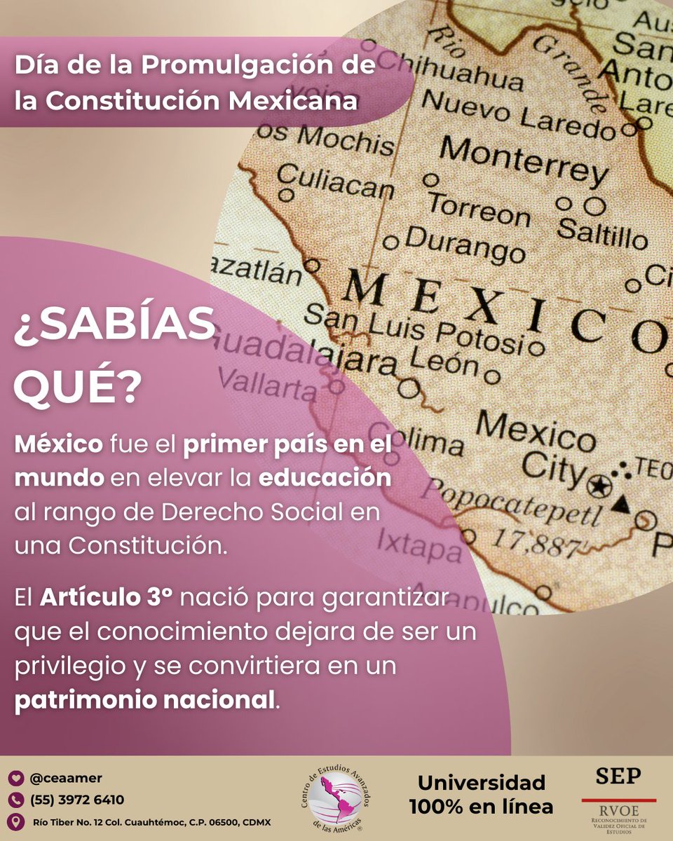 UnivenLinea's tweet photo. Celebramos la promulgación de nuestra constitución de la mejor manera posible, formando profesionales en Derecho comprometidos con la justicia y excelencia académica. ⚖
Escríbenos por WhatsApp al 55 3972 6410 📲 para conocer nuestros programas en Derecho 100% en línea. 💻 https://t.co/ykJQ9aWm4P