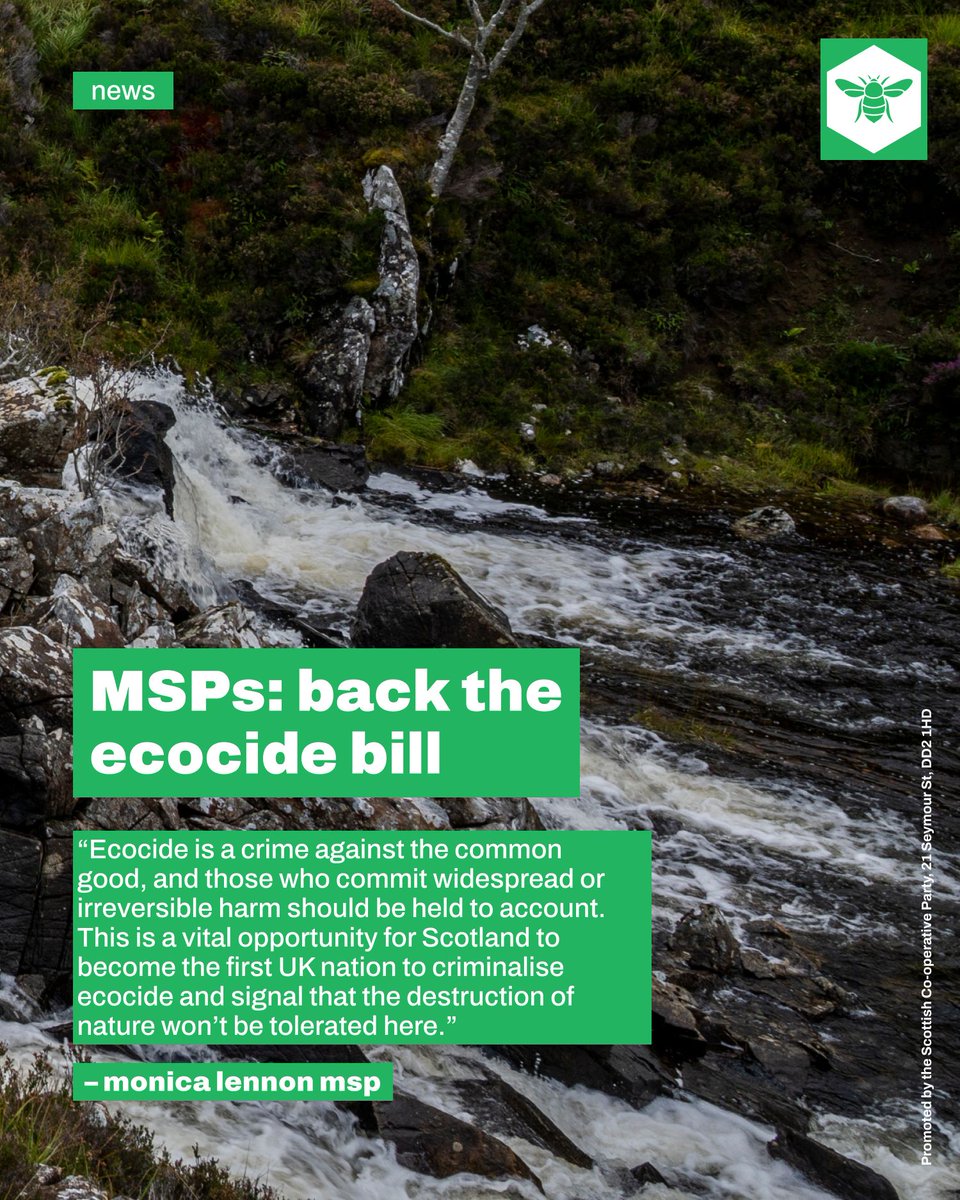 The Scottish Parliament has voted to move <a href="/MonicaLennon7/">Monica Lennon MSP</a>'s Ecocide (Scotland) Bill to Stage 2.

Our Scottish Labour and Co-operative Party representatives in Holyrood are making a difference for the future of our planet, and the future of Scotland, today. 🌱
