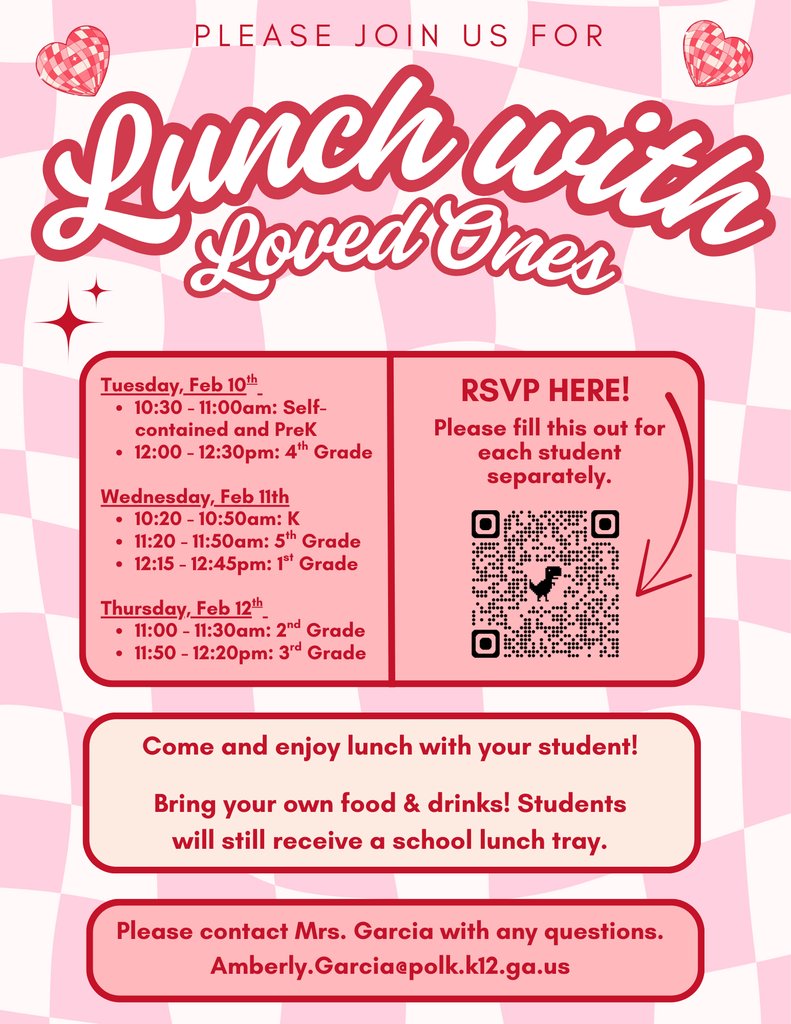 Reminder: Lunch with Loved Ones is next week.