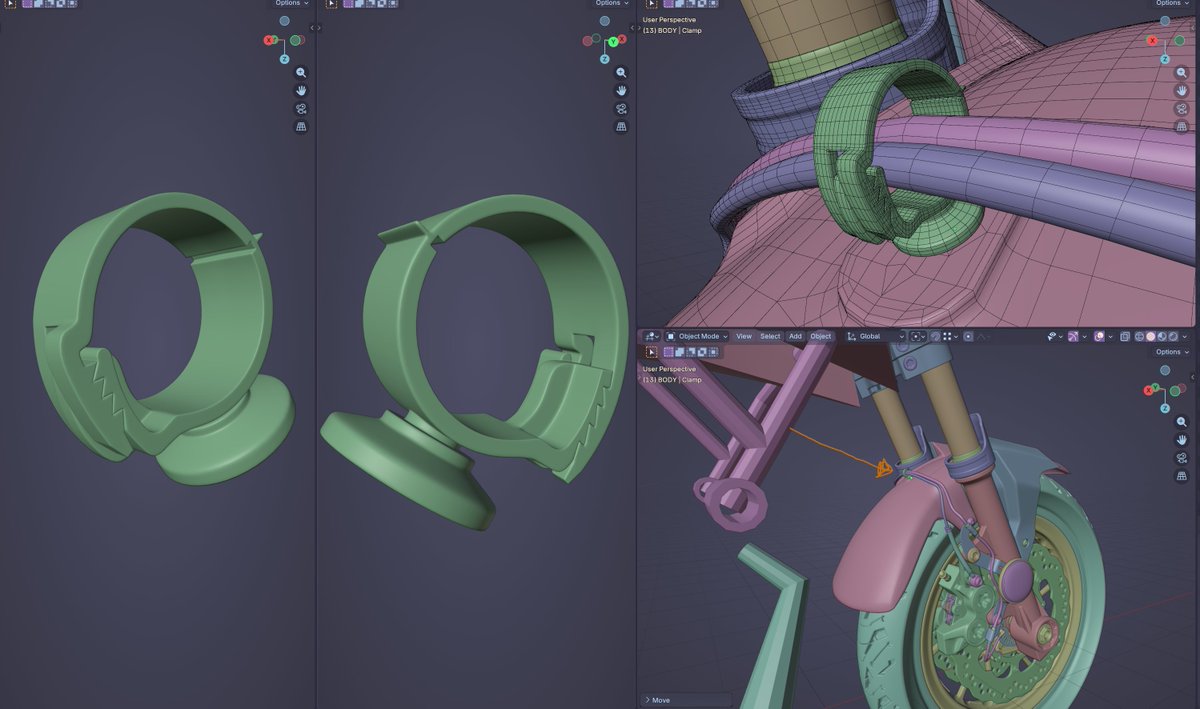 Modeled a clamp.

#b3d #blender #3dart #3dmodeling