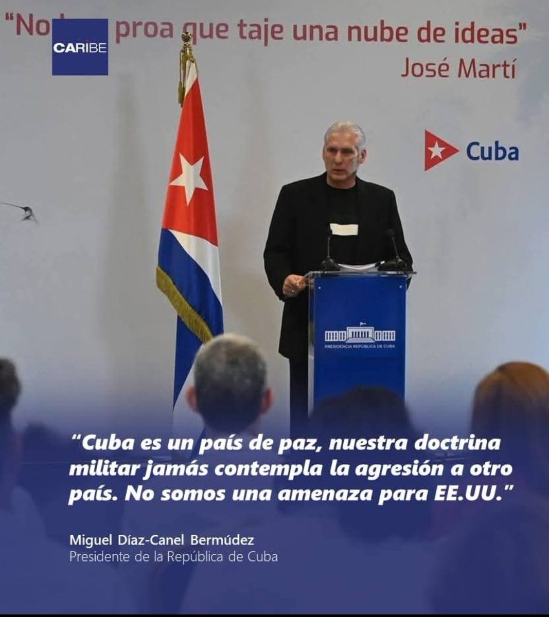 🇨🇺 #Cuba es un país q defiende la paz y no está sola, así lo expuso el presidente <a href="/DiazCanelB/">Miguel Díaz-Canel Bermúdez</a> durante el intercambio con la prensa p dar a conocer estrategias del país ante las amenazas imperialistas.  #YoSigoAMiPresidente #CubaEstáFirme #CubaNoEstaSola <a href="/CubaONEI/">Oficina Nacional de Estadística e Información Cuba</a> #LatirAvileño