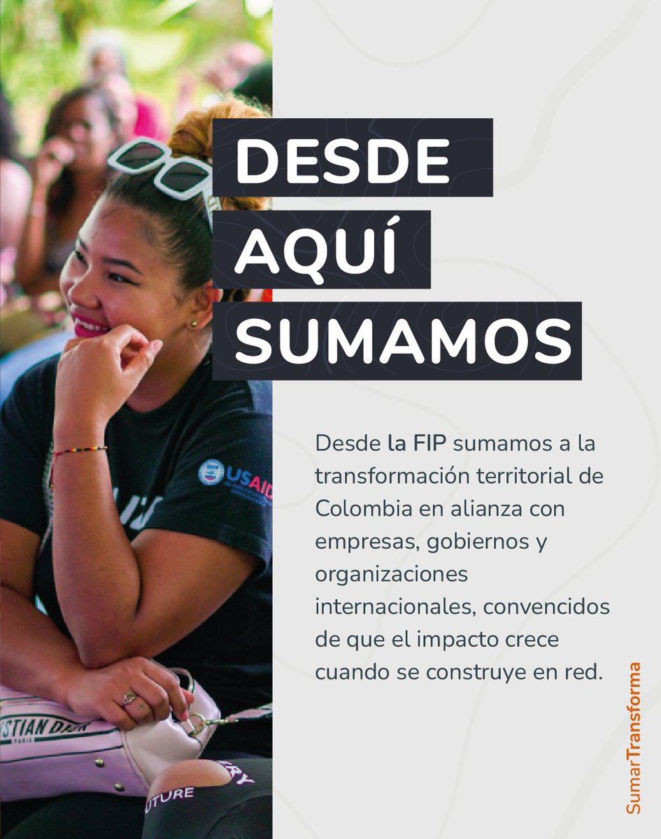 ideaspaz's tweet photo. Desde la FIP sabemos que SÍ es posible abonar el camino de la paz, sumando conocimiento, capacidades y experiencias.

Somos parte de una comunidad que coopera para transformar a Colombia. nos unimos a @AFEColombia  porque creemos que Sumar Transforma.

#SumarTransforma #SomosAFE https://t.co/wXBgMnbkQm