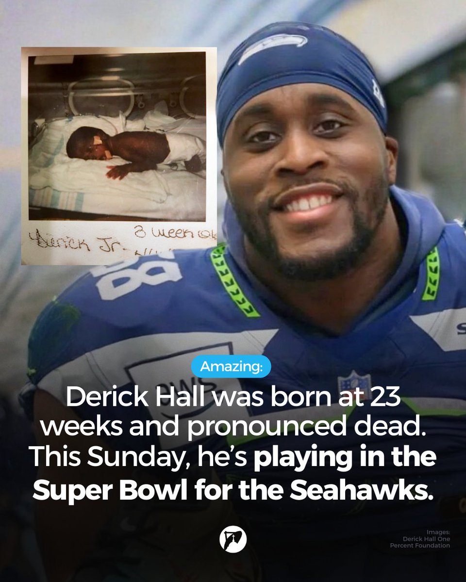 Born without a heartbeat at just 23 weeks and given only a 1% chance to survive, Derick Hall defied all odds — thanks to his mother’s relentless fight for his life.

Now, 24 years later, the Seattle Seahawks linebacker is suiting up for Super Bowl LX on Sunday!

He is the founder